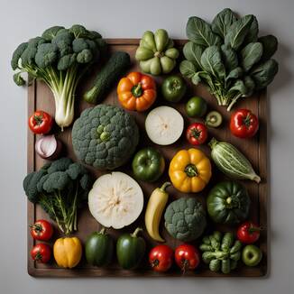 whole plant foods displayed on a board